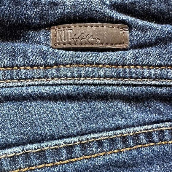 Kut from the Kloth Dark Wash Raw Hem Double Button Bermuda Shorts- Women's 6 - Picture 5 of 11